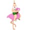 Tree Buddees Santa Riding a Pink Flamingo Tropical Christmas Ornament Decoration
